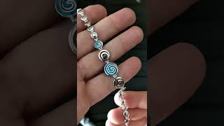 Greek Spiral Blue Opal Silver Bracelet [ 2024 Collection ] #greece #silver #jewelry #shopping