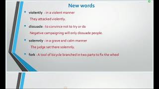 Word Meanings: Class7 English Chapter 9 A Bicycle I Good Repair Word Meanings