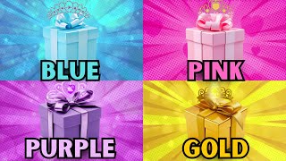 Choose Your Gift 🎁4 Gift Box Challenge Blue, Pink, Purple and Gold #giftboxchallenge #chooseyourgift