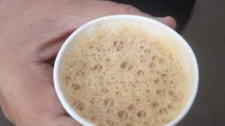 Traditional Filter Coffee in a Standing Room Only Cafeteria in Mumbai