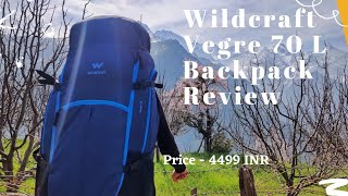 WILDCRAFT VERGE 70 BACKPACK REVIEW || Backpack For Beginners In Low Budget