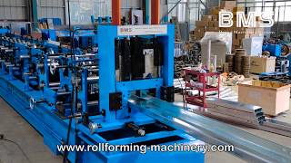 Five Cylinders CZ Purlin Roll Forming Machine Pre cutting,Pre punching&post cutting type