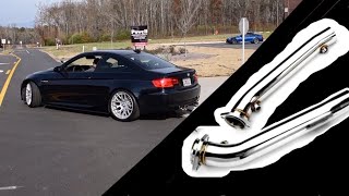 Bmw M3 before & after test pipes sound comparison (cat delete) w/ Meisterschaft exhaust