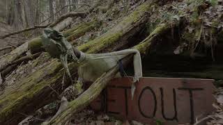 KEEP OUT ! This place is haunted by Captain Dave and his under lords ! Wisconsin Dells Ghost Boat.