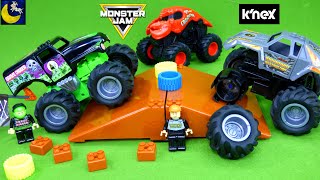 Building Our Own Monster Jam Monster Trucks KNEX Toy Grave Digger Vs Maximum Destruction Toys Video