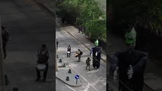 Buskers on our street, Las Condes, Santiago