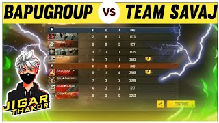 BAPU GROUP VS TEAM SAVAJ || SQUAD VS SQUAD || CLASH SQUAD CUSTOM || FREE FIRE🔥#VIRAL#FREEFIRE#FORYOU