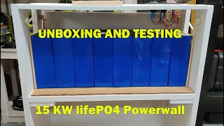 15KW lifePO4 Powerwall Part 2 - Unboxing and Testing