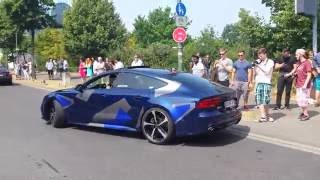 Incredible Audi RS7 by MF-Rs750 revving loud when leaving Cars and Coffee