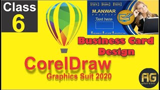 How to create Business card/ Visiting Card in CorelDraw Class #6 With M.Anwar Graphics