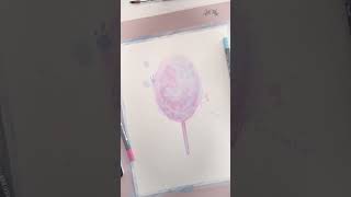 Illustration of cotton candy with Goldfaber Aqua Pencils Pastel