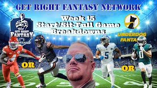 Fantasy Football Week 15 Game by Game Start/Sit Show with *Live* Q&A | GRFN Ep. 234