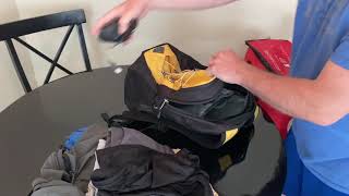 Light adventure motorcycle packing - hotel backed