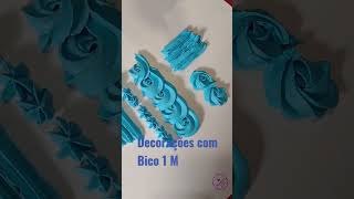 como fazer decoração com bico 1 M #confeitaria #bolosdecorados #dicas #shortvideo  #decoração