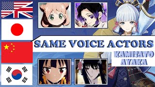 Genshin - Kamisato Ayaka ALL Language Voice Actors, Same Anime & Game Characters