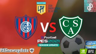 San Lorenzo Vs Sarmiento // ⚽Liga Profesional Argentina 2024⚽ // (Pes 2021 Dream Patch)