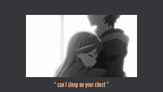 asmr Girlfriend falls asleep on your chest [cuddles] [breathing at the end] [wholesome gf audio]