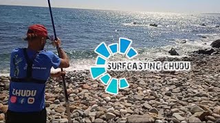 SURFCASTING BUSCANDO UNA BUENA PIEZA CON PONIENTE , CANGREJO Y GUSANA CATALANA