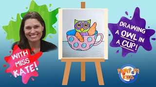 Drawing for Kids - How to Draw an Owl in a Cup - Art for Kids - Cute drawings