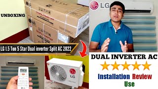 Lg 1.5 Ton 5 Star AI Dual Inverter Split AC 2023 Unboxing, Installation, Use & Review in Hindi