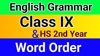 Word Order Class 9 English Grammar ||  SEBA / NCERT HS Jumbled Word /Word Order