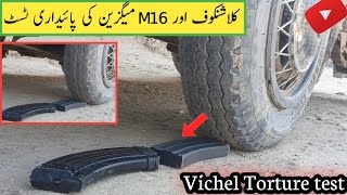 Ak47 vs M16 Magazine Durability test with Vichel