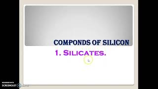 Silicates..