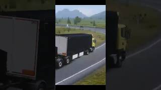 Trucker of euro 3 Scania pulling double cargo