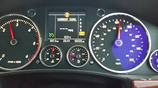 0 to 100 mph Touareg 7L 2.5 tdi R5 showing MPG consumption acceleration !!!