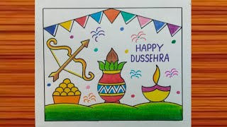 Dussehra Drawing / Dussehra Drawing Easy / Dussehra Festival Drawing / Happy Dussehra Drawing