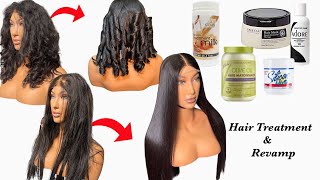 How To Make Your Old Wigs Look New| Revamp And Treat  your wigs / Keratin Hair Treatment