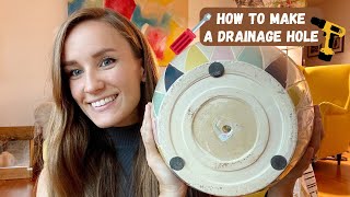 How to Drill a Drainage Hole for a Plant Pot 🪴🔨