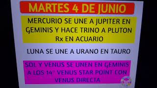 📅Martes 4 de Junio. Venus Star Point en Géminis. Que nos deparan los astros el día de hoy? 📌📅