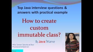 How to create user defined or custom immutable class?|Core Java Interview Question