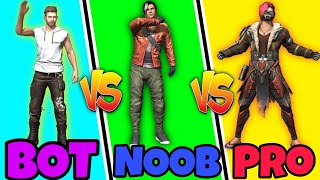 BOT VS NOOB VS PRO - GARENA FREE FIRE - Shadow Gamer 050