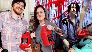 Ten Gallons of Fake Blood. (making of Sunday Uke Group)