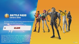 Claiming all battle pass rewards in OG Chapter 2 Remix Fortnite