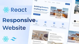 Build a Responsive Website Using React JS & Tailwind CSS | Beginner React JS Project