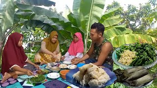 Aktivitas Hidup Di Desa, MeMasak Lontong Membuat Pecel Bakmi Kulupan Daun SingkongMakanMalamBersama