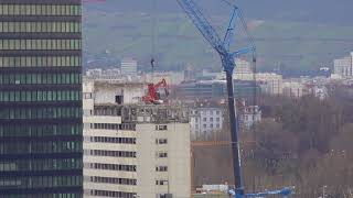 Demolition works of Austro Control in Vienna (4k UHD Sony FDR AX400 with clear image zoom)