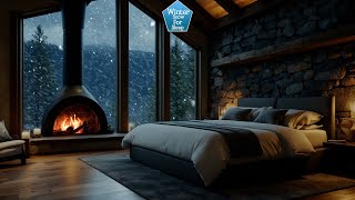 🌨️ Frosty Howling Wind and Winter Storm for Sleeping | Mighty Blizzard Sounds and Fireplace