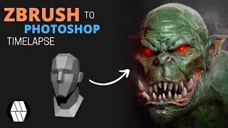 ZBrush to Photoshop Timelapse - 'Ork Bust' Concept