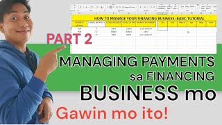 Managing payments for your FINANCING BUSINESS using Excel