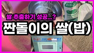 짠돌이 쌀 추출하기 옛날 기계 / 쌀 구해서 절약하는 법 브이로그 #정미기 #짠돌이의하루