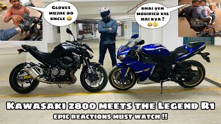 Public reaction for superbikes in India🇮🇳|Z800 meets the legend R1🔥|must watch💯|