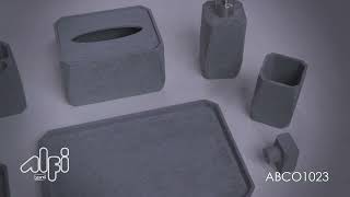 ALFI brand ABCO1023 7 Piece Solid Concrete Bathroom Accessory Set