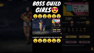 FREE FIRE GIRLS👰PIC with UID #SHORTS BOSS GUILD GIRLS FACE REVEAL 🤤🤤 PART-3 #FF #sksabirbossgf