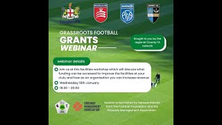 Regional Grassroots Football Grants Webinar - 18/01/2023