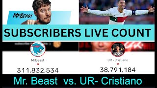 🔴 Mr.Beast vs. UR-Cristiano |  082624 SUBSCRIBERS Live Count! #urcristiano #mrbeast #livecount