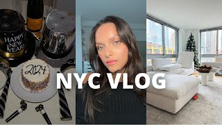 NYC VLOG: deep clean & reset, valentines day decor, new years, gisou pr unboxing, sephora haul